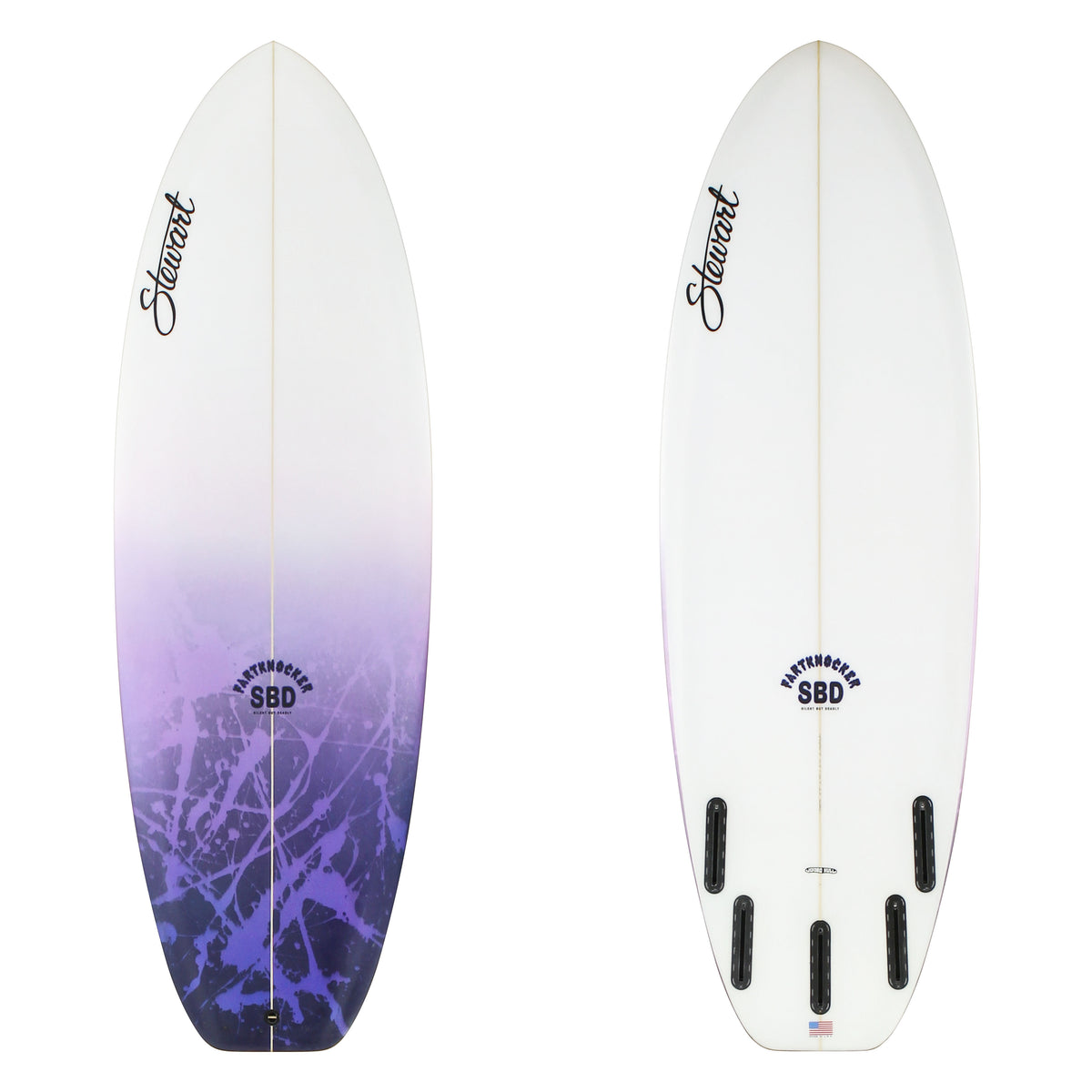 Stewart Surfboard 5'2" Fartknocker SBD (5'2", 20", 2 1/4") B#128626 With purple and light purple on the deck