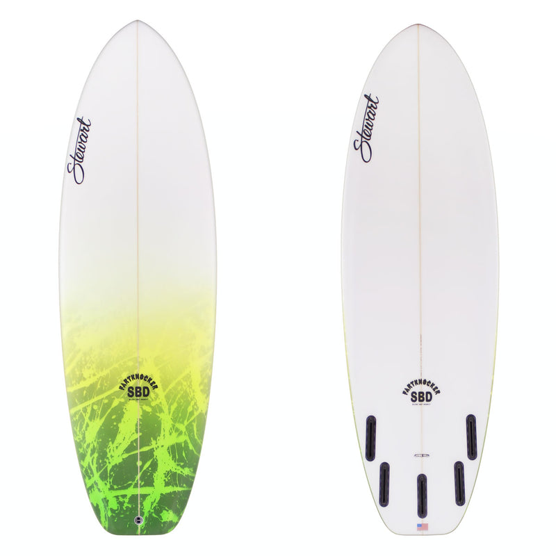 Stewart Shortboard 5'6" Fartknocker SBD (5'6", 20 1/2", 2 3/8") B#128813 with green/yellow acid splash on the deck