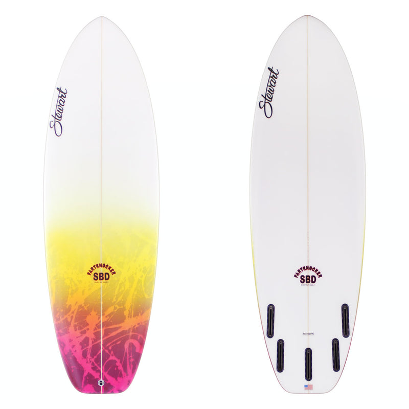 Stewart Shortboard 5'6" Fartknocker SBD (5'6", 20 1/2", 2 3/8") B#128814 with pink/yellow acid splash on the deck 
