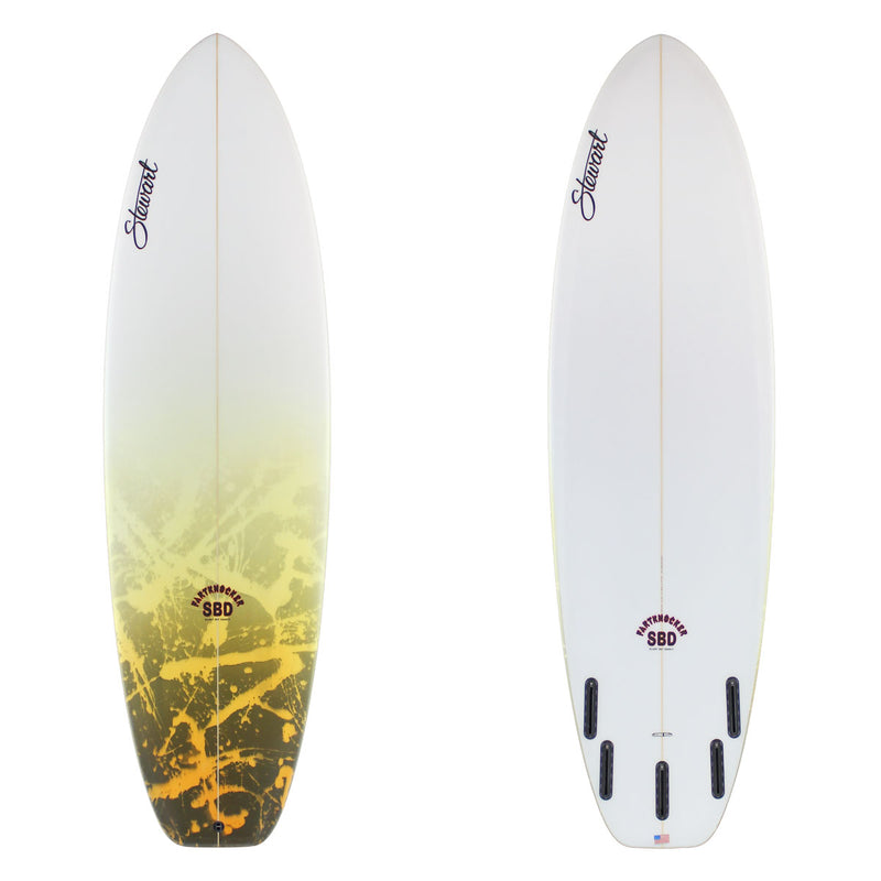 Stewart Shortboard 6'6" Fartknocker SBD (6'6", 22", 2 7/8") B#129181with yello black and orage acid splash on the deck 