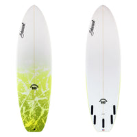 Stewart shortboard 6'2" Fartknocker SBD (6'2", 21 1/2", 2 5/8") B#129893 with a green acid splash on the lower deck 