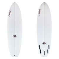 Stewart Shortboard Hybrid 6'4" Fartknocker SBD (6'4", 21 3/4", 2 3/4") B#130081 clear and sanded only with black and red logos