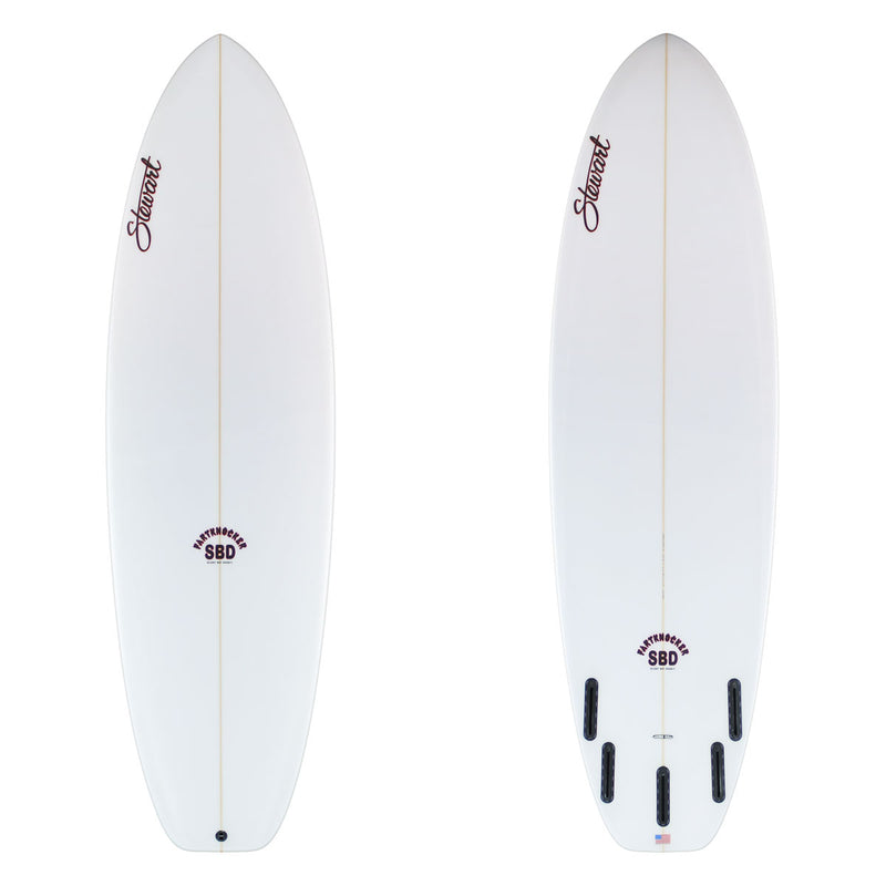 Stewart Shortboard Hybrid 6'4" Fartknocker SBD (6'4", 21 3/4", 2 3/4") B#130081 clear and sanded only with black and red logos