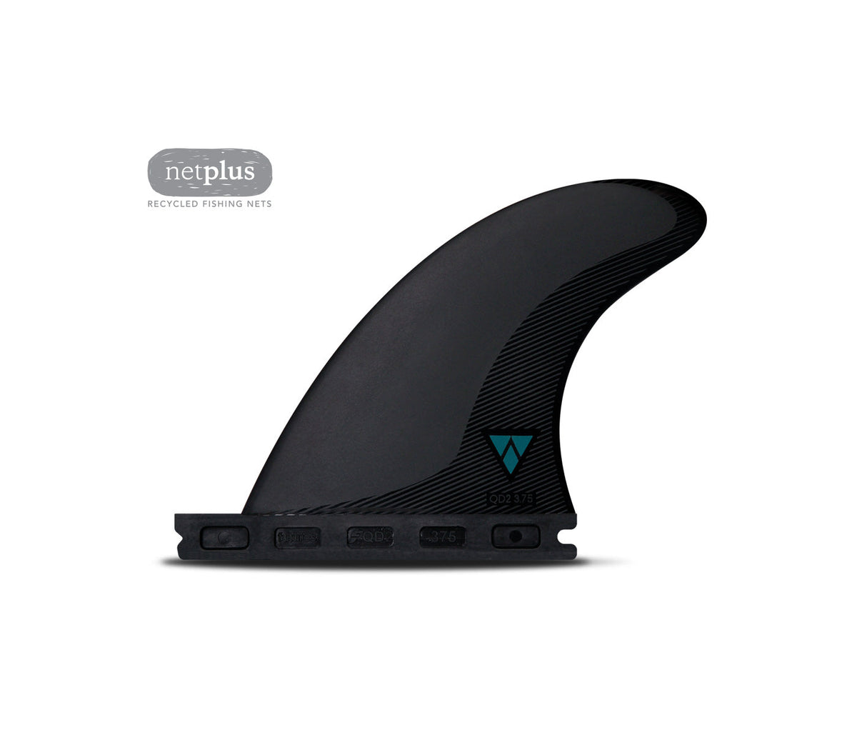 FUTURES FINS QD2 3.75- ALPHA SERIES CARBON/AQUA