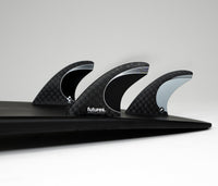 FUTURES FINS 3/2 LARGE BLACKSTIX THRUSTER SILVER