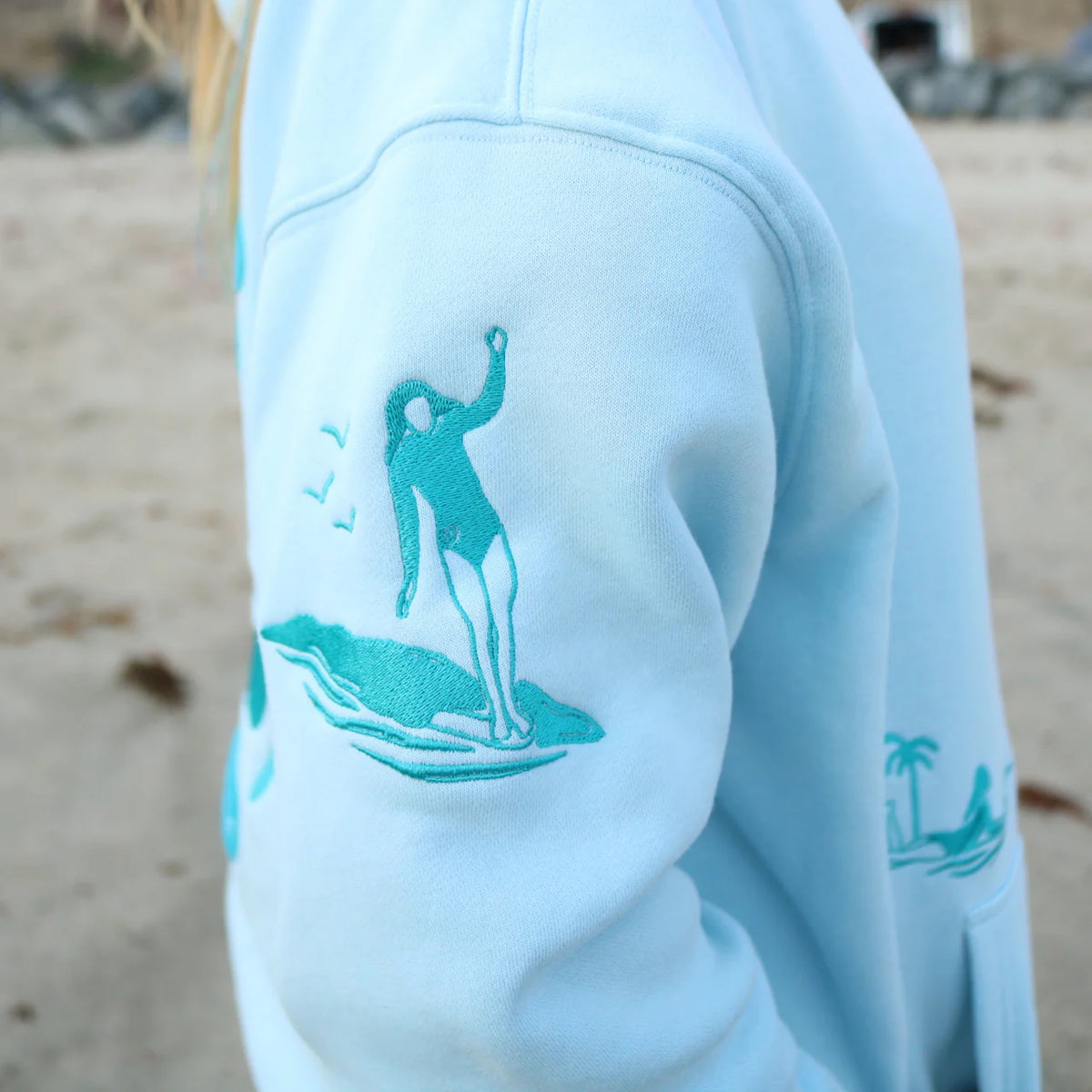 ALL SWELL SURF GOOD WAVES AHEAD EMBROIDERED HOODIE