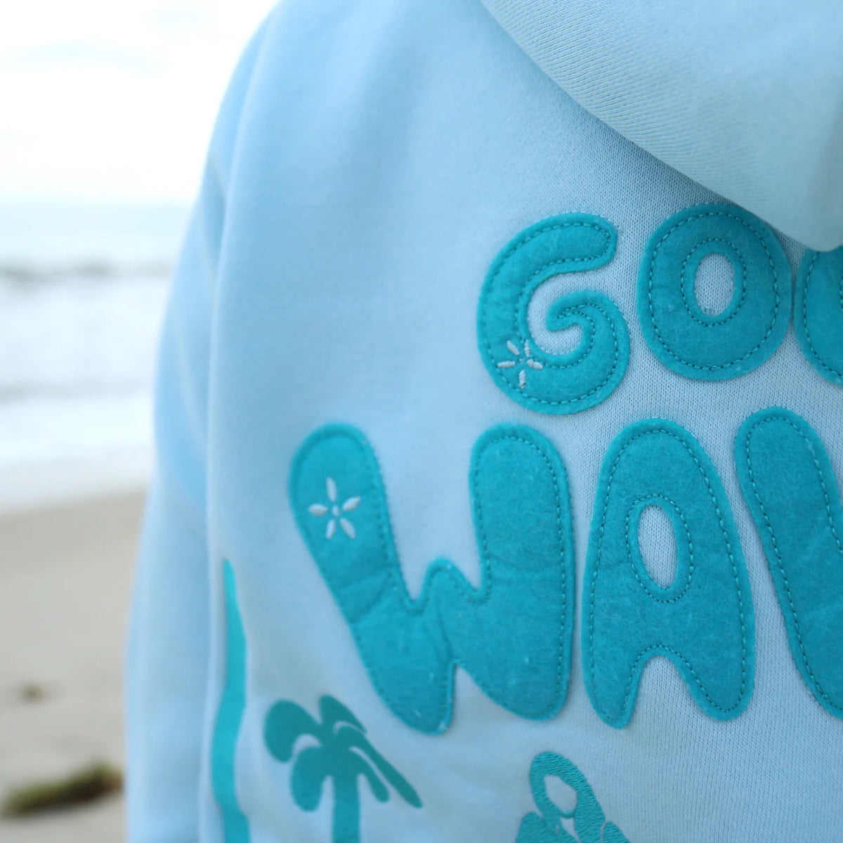 ALL SWELL SURF GOOD WAVES AHEAD EMBROIDERED HOODIE