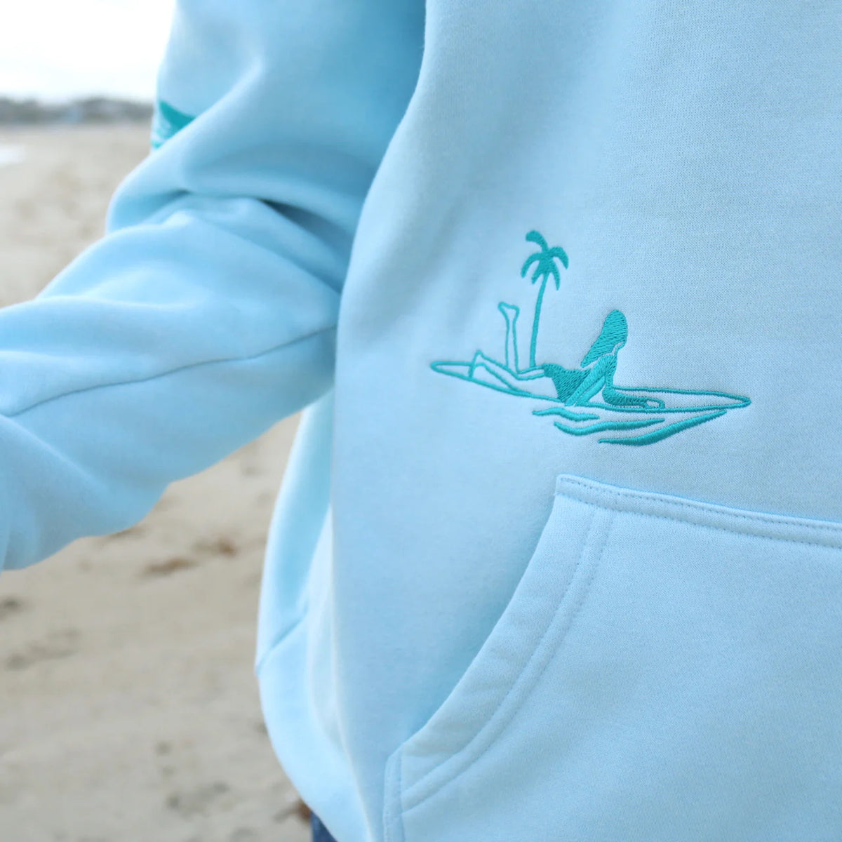 ALL SWELL SURF GOOD WAVES AHEAD EMBROIDERED HOODIE