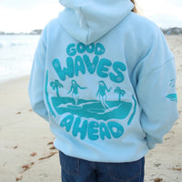ALL SWELL SURF GOOD WAVES AHEAD EMBROIDERED HOODIE