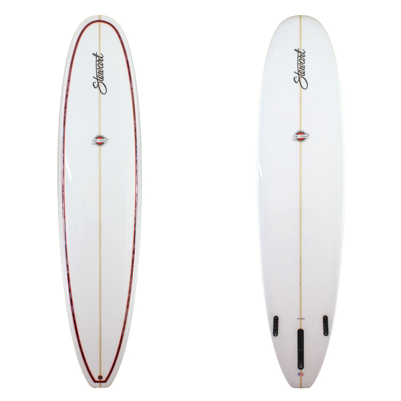 Stewart Longboard 9'0" Hydro Hull (9'0", 23", 3") B#128255 Polish & Gloss with red/black pinlines on the deck