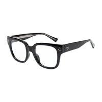 Black eyeglasses on a white background