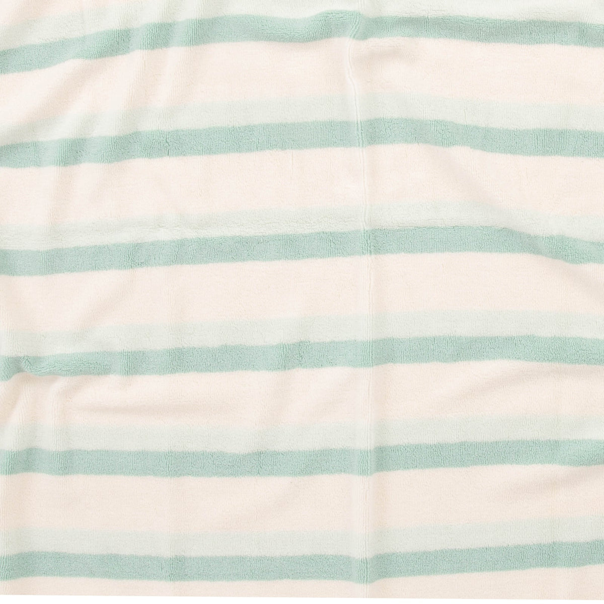 Close-up of fabric with light blue and white horizontal stripes.