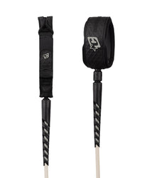 Black SURF LEASH with a padded cuff, shown from both front and back views on a white background.