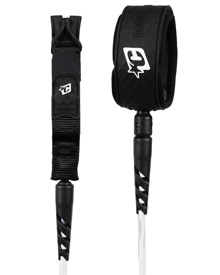 Black and white surf leash