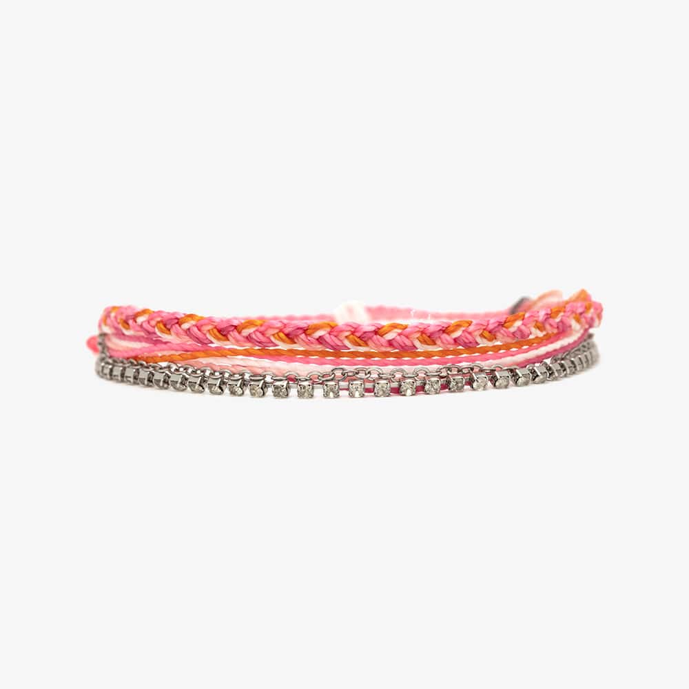 PURA VIDA LAGUNA STRING AND CHAIN SILVER BRACELET