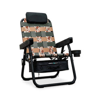 Reclining chair with camouflage pattern on a white background