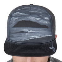 BILL STEWART HAND PAINTED TRUCKER HAT- ISLAND EVENING GLOW