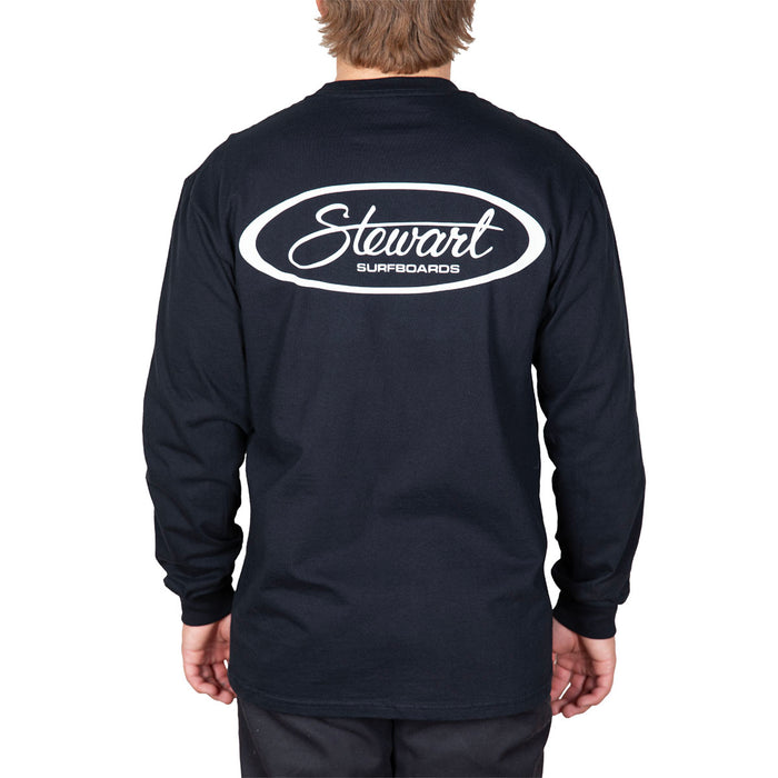 STEWART SURF OVAL L/S T-SHIRT-BLK