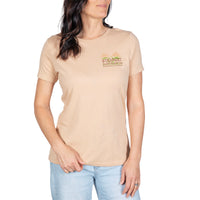 STEWART BLOOMING BIRDS WOMENS S/S T-SHIRT- Sand Dune