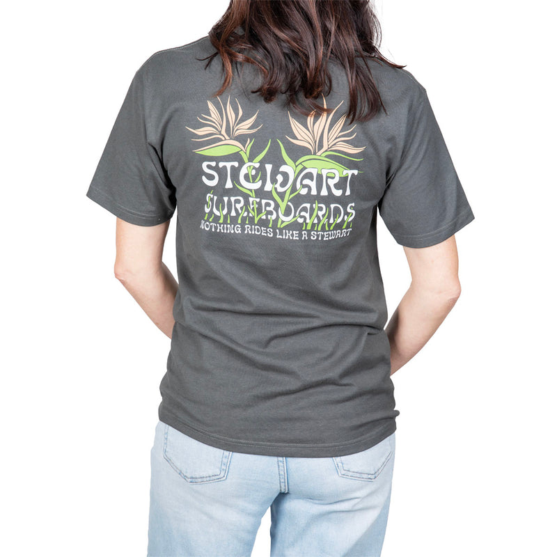 STEWART BLOOMING BIRDS S/S T-SHIRT- Charcoal