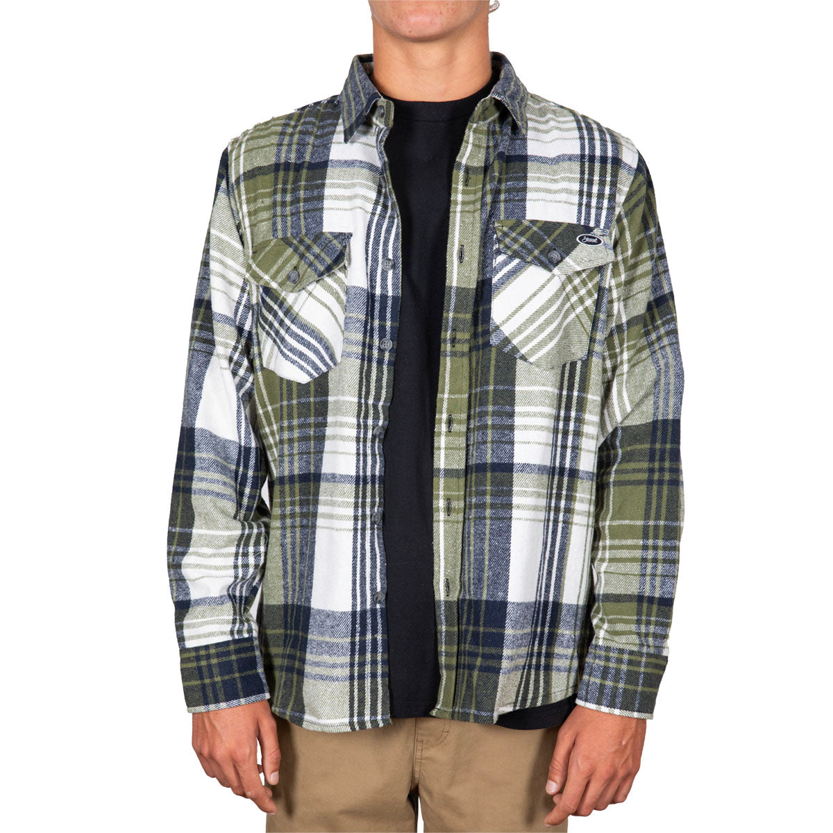 STEWART MAN HEAVY FLANNEL SHIRT-LT Olive