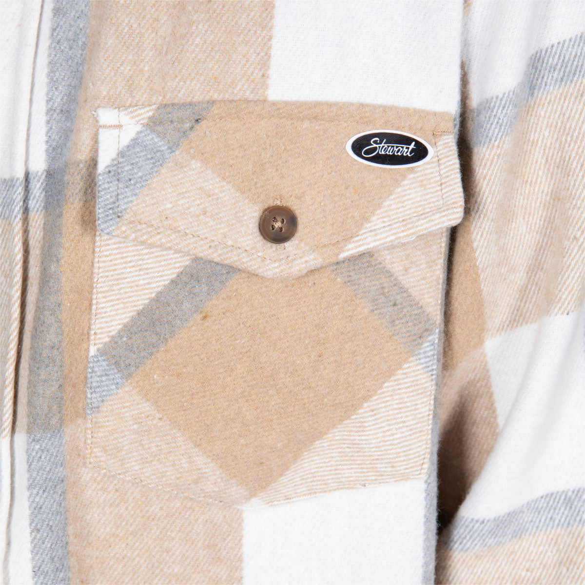 STEWART MAN HEAVY FLANNEL SHIRT- Tan