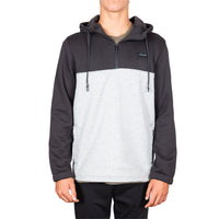 STEWART PAXTON QUARTER ZIP HOODIE-Black