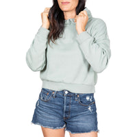 STEWART SURF OVAL WOMEN'S CROP HOODED SWEATSHIRT- Sage