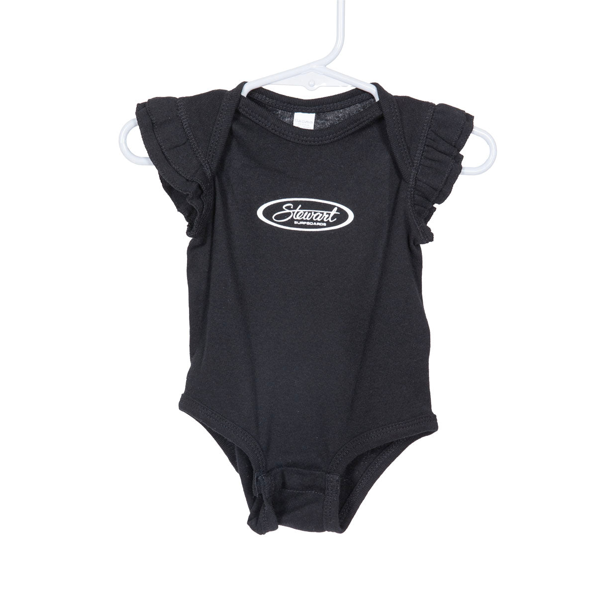 STEWART SURF OVAL GIRLS S/S FLUTTER SLEEVE BABY ONESIE