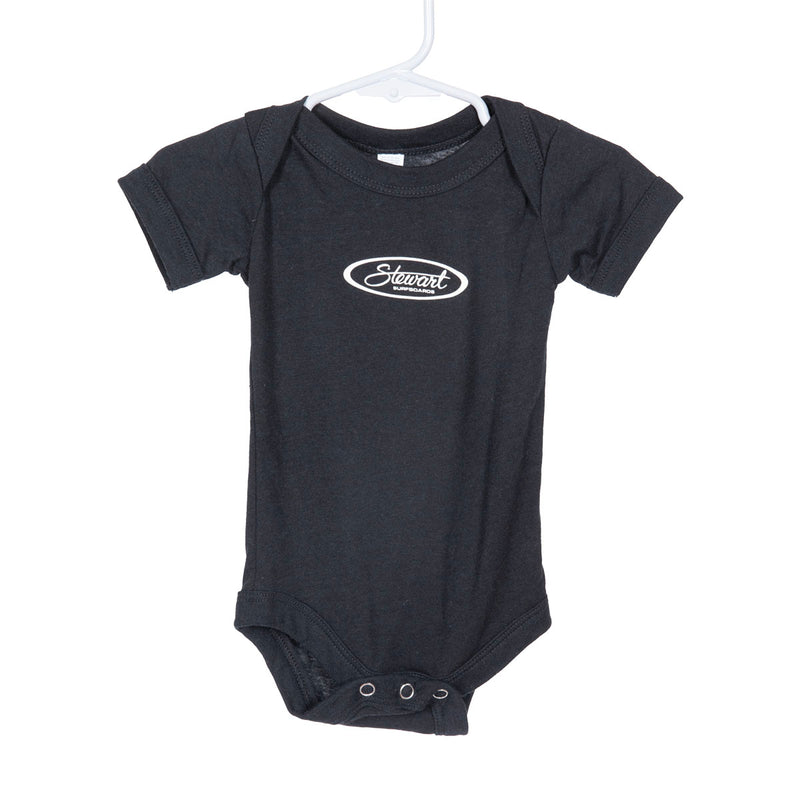 STEWART SURF OVAL S/S BABY ONESIE- Black