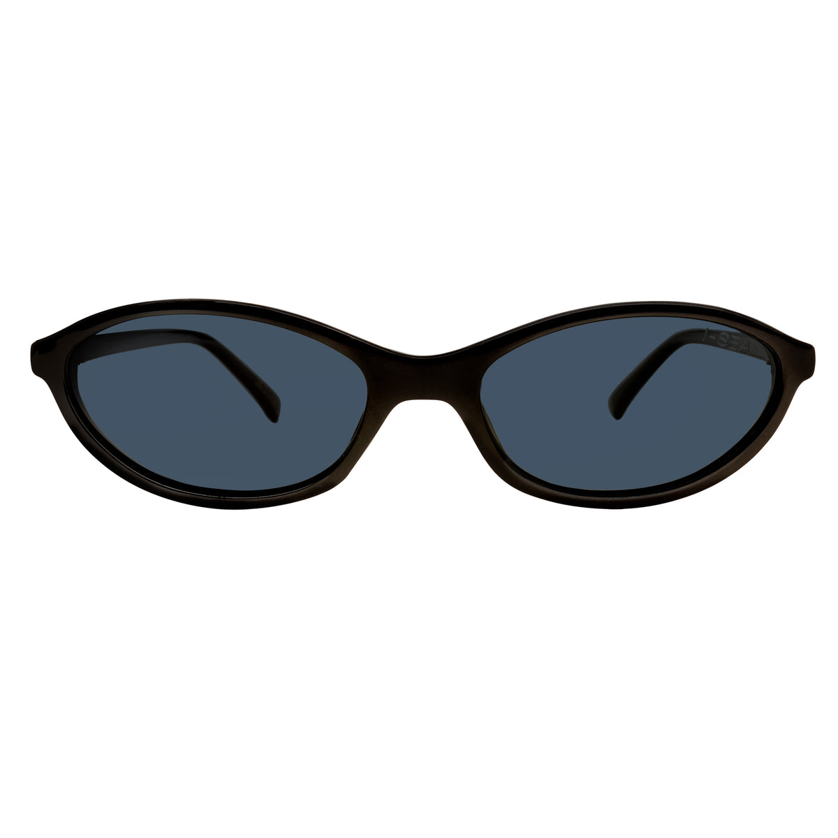 BLACK SUNGLASSES ON A WHITE BACKGROUND 