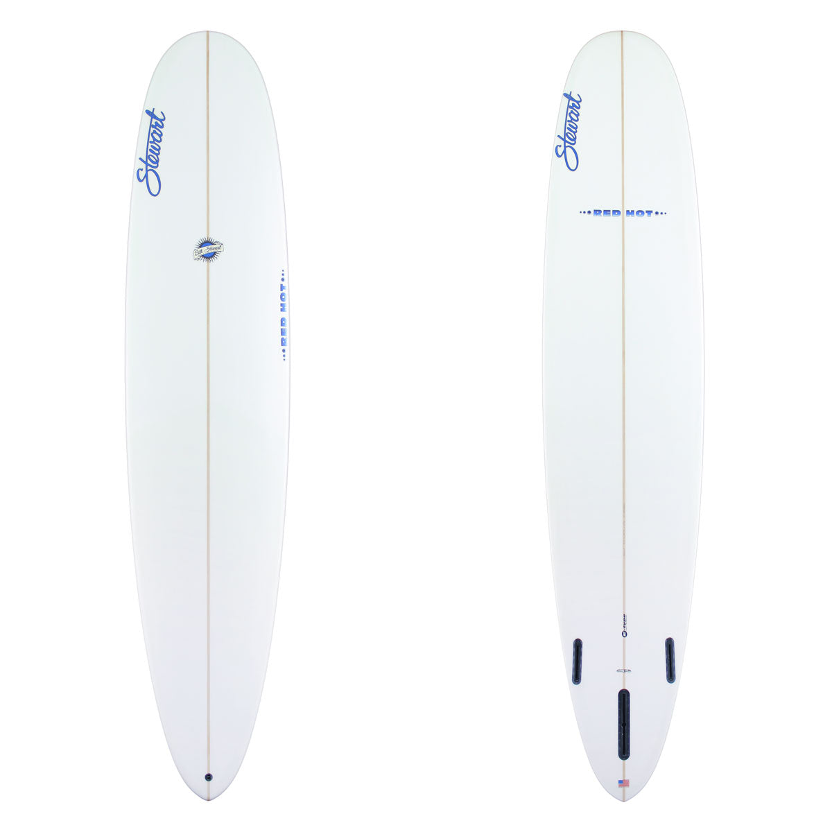 9'0" Red Hot (9'0", 23 1/2", 3 1/8") B#130167 EPS White top and bottom with blue branding