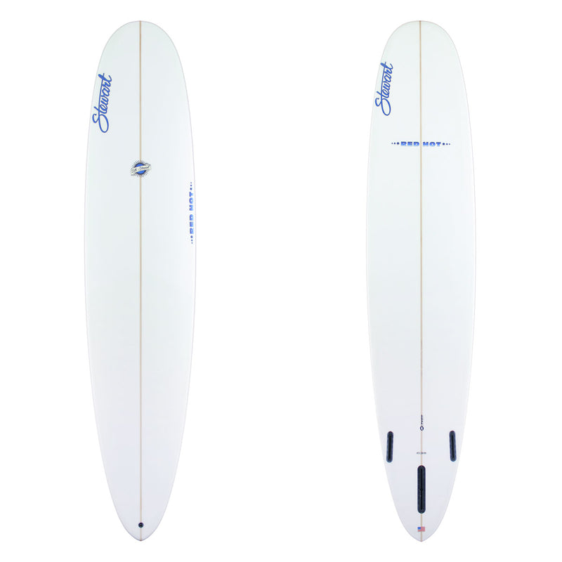 9'0" Red Hot (9'0", 23 1/2", 3 1/8") B#130167 EPS White top and bottom with blue branding