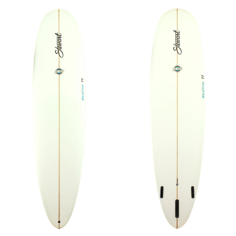 Stewart Surfboards Redline 11 longboard (9'0", 24 1/2", 3 3/8") with clear white deck and bottom