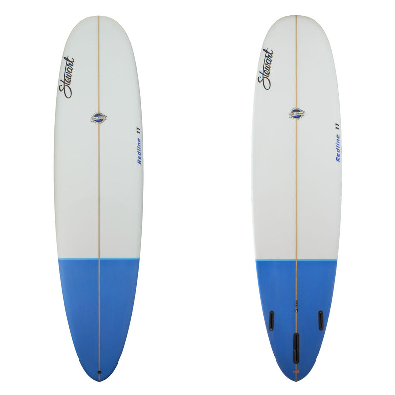 Stewart 9'0" Redline 11 Longboard with blue tail dip on deck and blue tail dip on bottom (9'0", 24", 3 1/2") B#127538