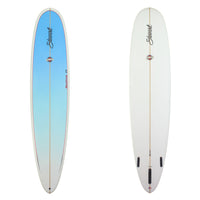 Deck and Bottom View of a stewart redline-11 with a blue deck and red pinline and white bottom sand finish