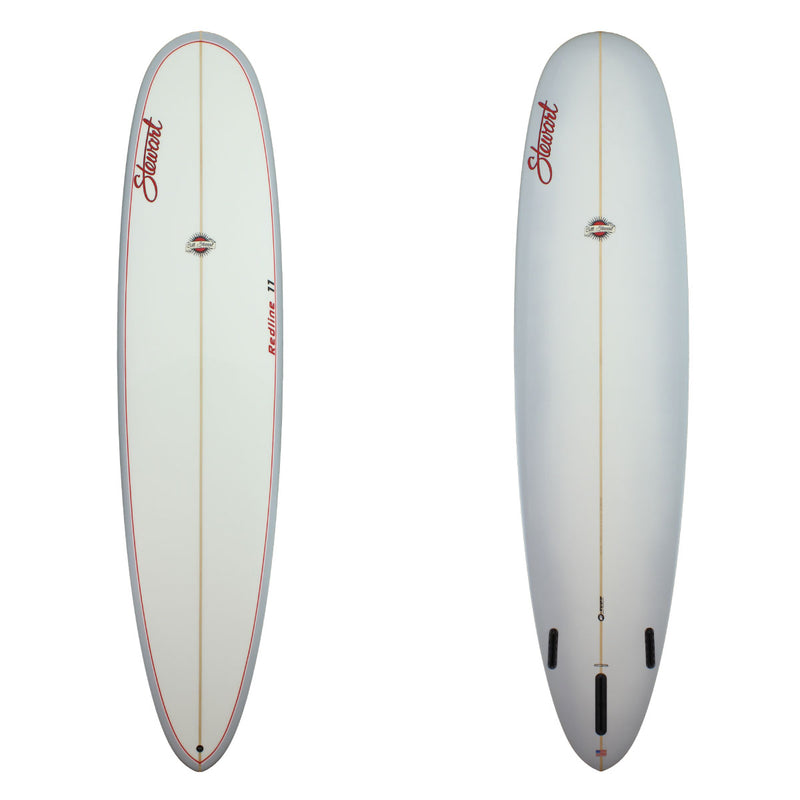 Stewart 9'0" Redline 11 Longboard with grey rails on deck and grey fade on bottom (9'0", 24 1/2", 3 1/4") B#128175