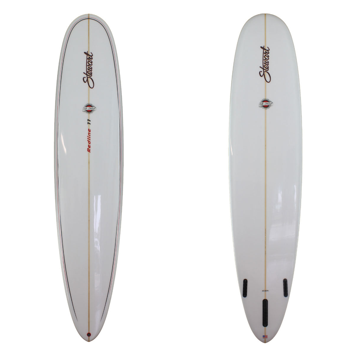 Stewart 9'0" Redline 11 Longboard clear gloss polish with pin lines(9'0", 23 1/4", 3") B#128215