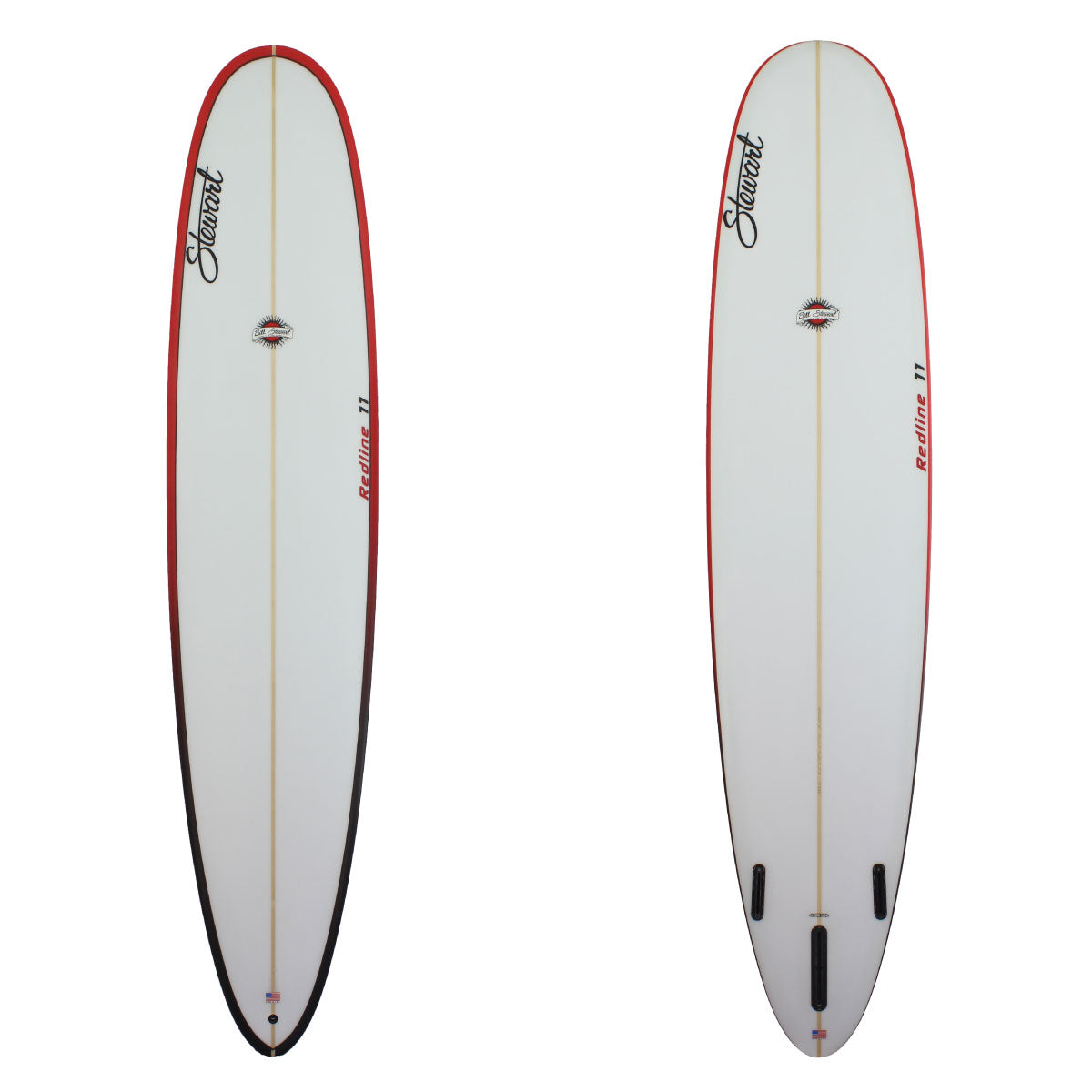 Stewart 9'0" Redline 11 Longboard with black to red rails (9'0", 22 7/8", 2 7/8") B#128312