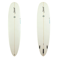 Stewart Surfboards Redline 11 longboard (9'0", 24", 3 1/4") with clear white deck and bottom