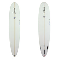 Deck and Bottom View of a stewart redline-11 with blue logos and no colorwork sand finish