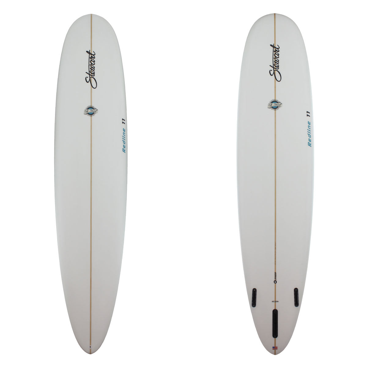 stewart redline 11 longboard surfboard with clear glassjob