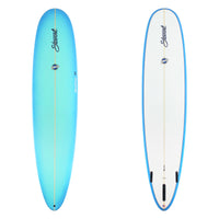 Stewart Longboard 9'0" Redline 11 (9'0", 24 1/2", 3 1/2") B#129107 with a blue fade to center on the deck and rails