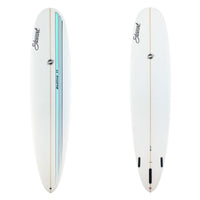 Stewart Longboard 9'0" Redline 11 (9'0", 24", 3 3/8") B#129408 with a blue racing strip on the deck