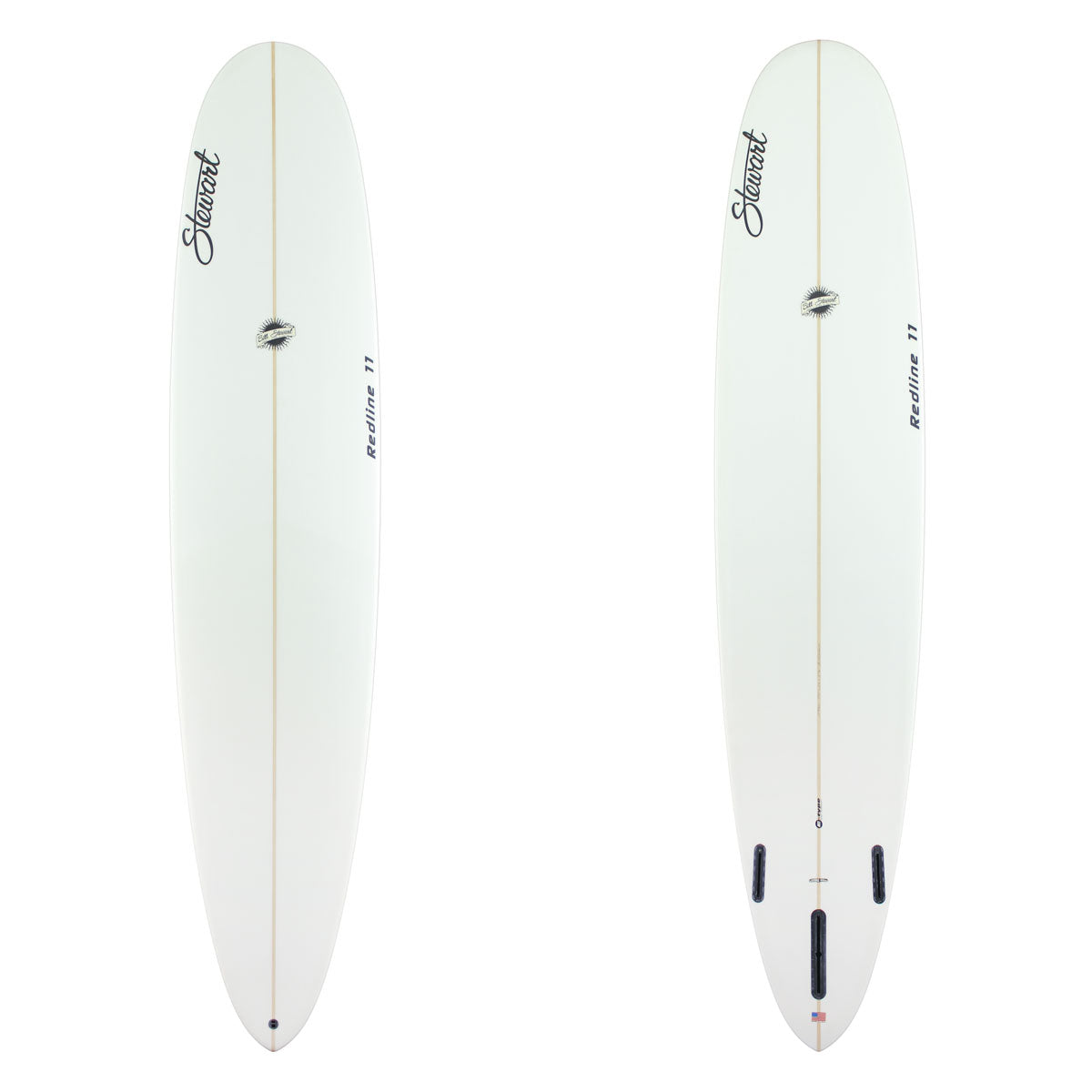 Stewart Longboard 9'0" Redline 11 (9'0", 23", 3 1/8") B#129960 clear and sanded only with black logos