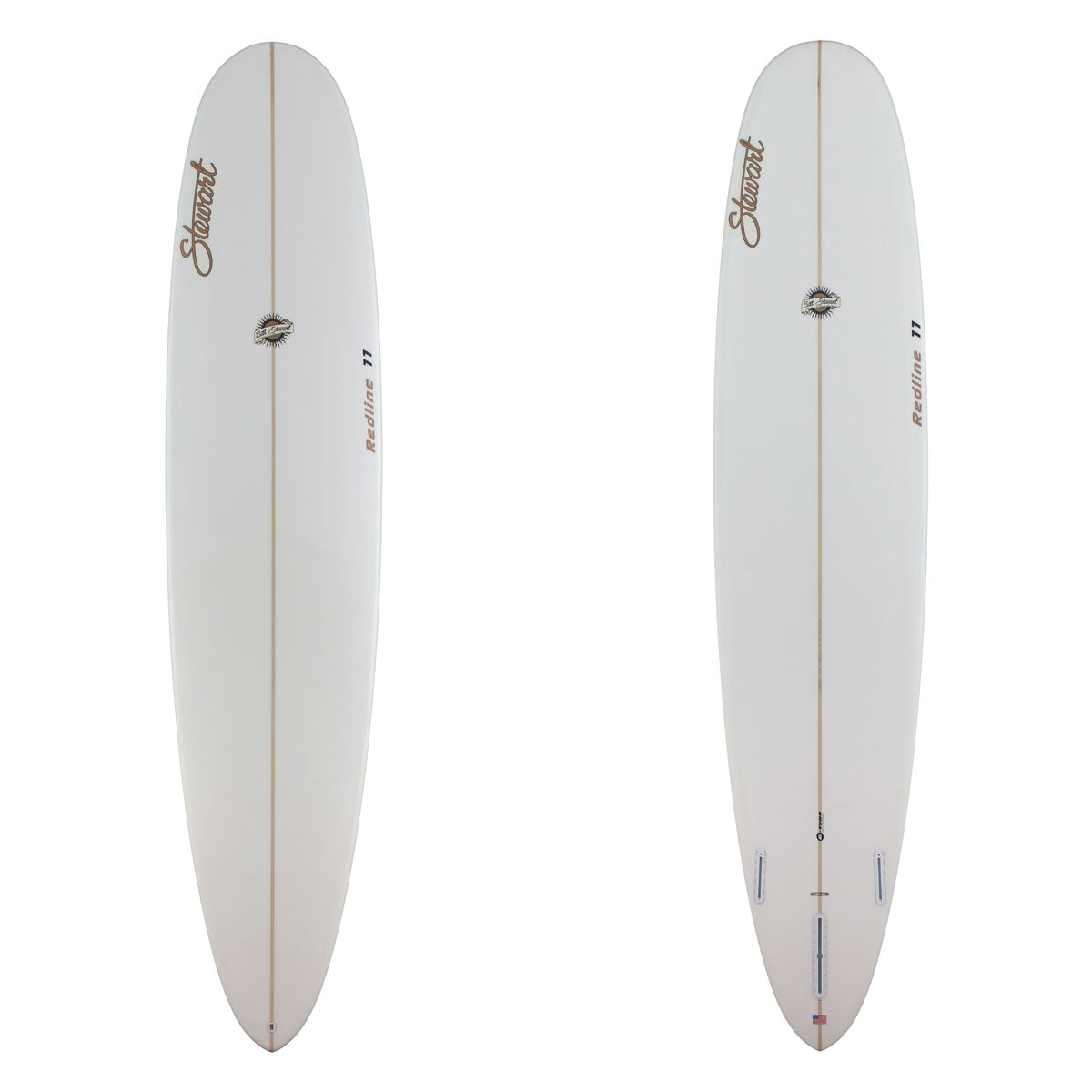 Stewart Longboard 9'0" Redline 11 (9'0", 23 1/2", 3") B#129987 Clear with gold logos