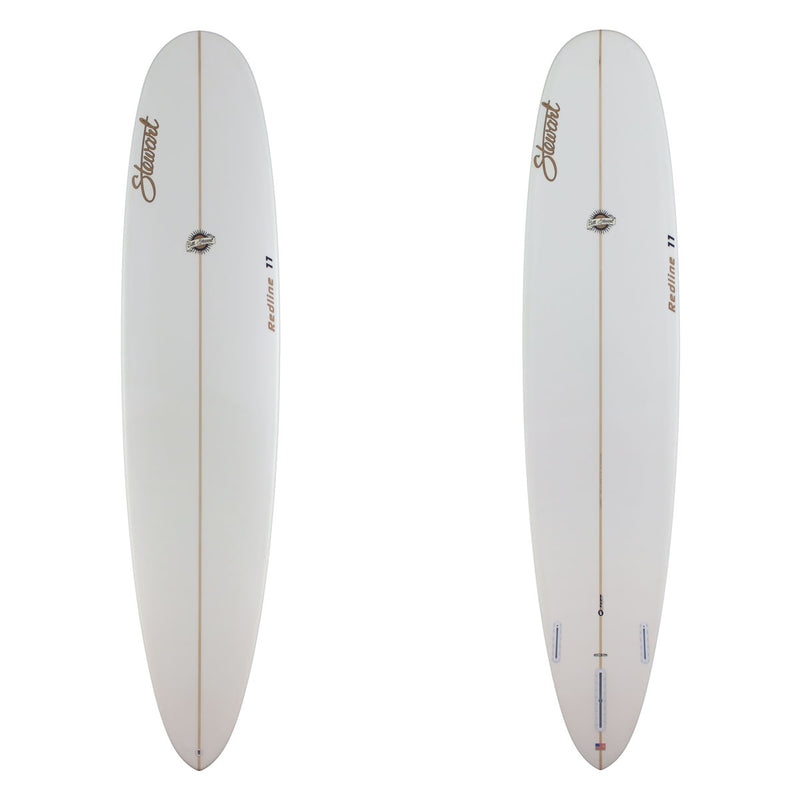 Stewart Longboard 9'0" Redline 11 (9'0", 23 1/2", 3") B#129987 Clear with gold logos