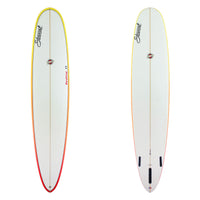 Two images of a stewart Redlinee 11 with yellow to red rails and black branding.