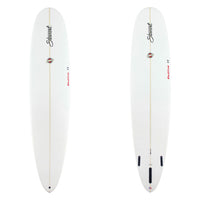 Stewart Longboard 9'0" Redline 11 (9'0", 23 3/4", 3 1/4") B#130069 Clear with Black Stewart Logo, black and red Bill Stewart and Redline Logo. Sand Only