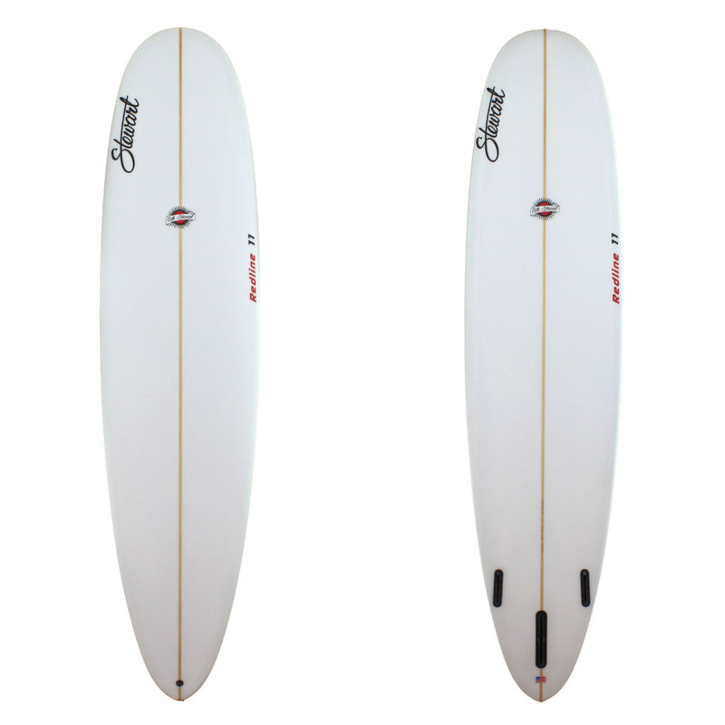 Stewart 9'0" Redline 11 Longboard clear deck and bottom with Red logos (9'0", 23 1/2", 3") B#127566